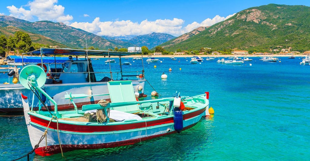 Boat riding in Corsica